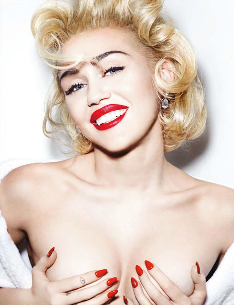 miley cyrus top less