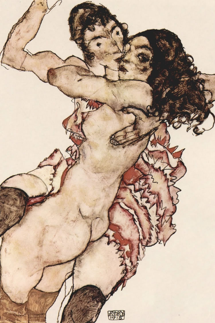 egon schiele escena lesbica