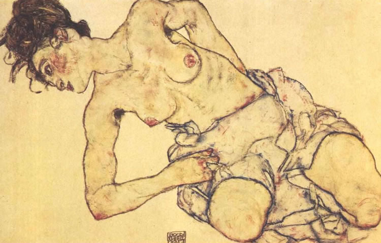 egon schiele mujer desnuda