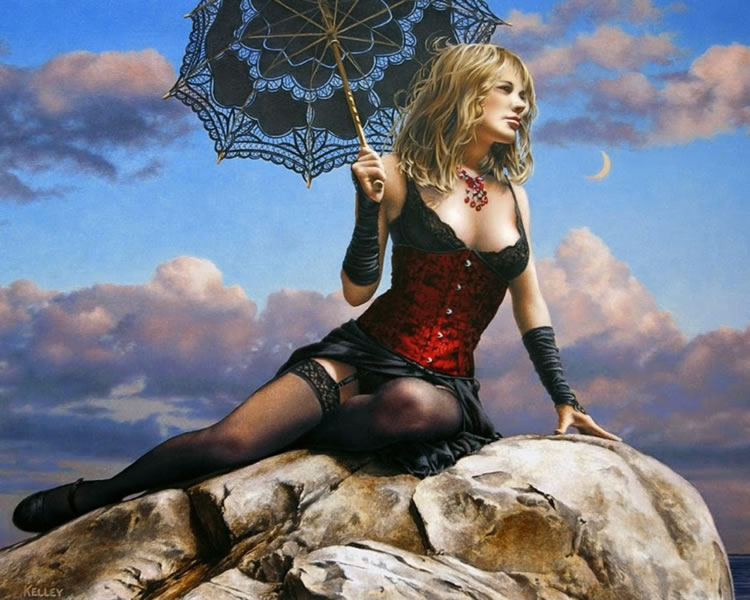 kelley mujer con sombrilla