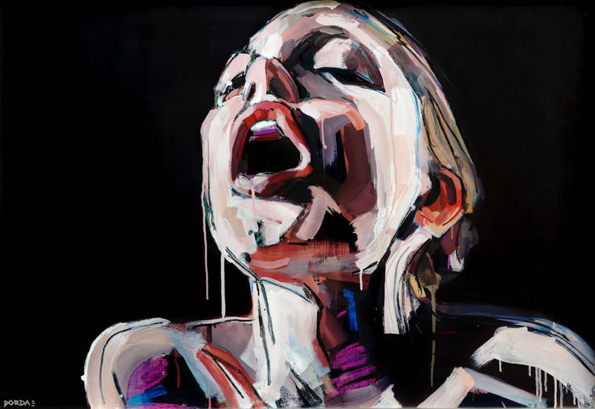 mujer corriéndose pintada por yolanda dorda